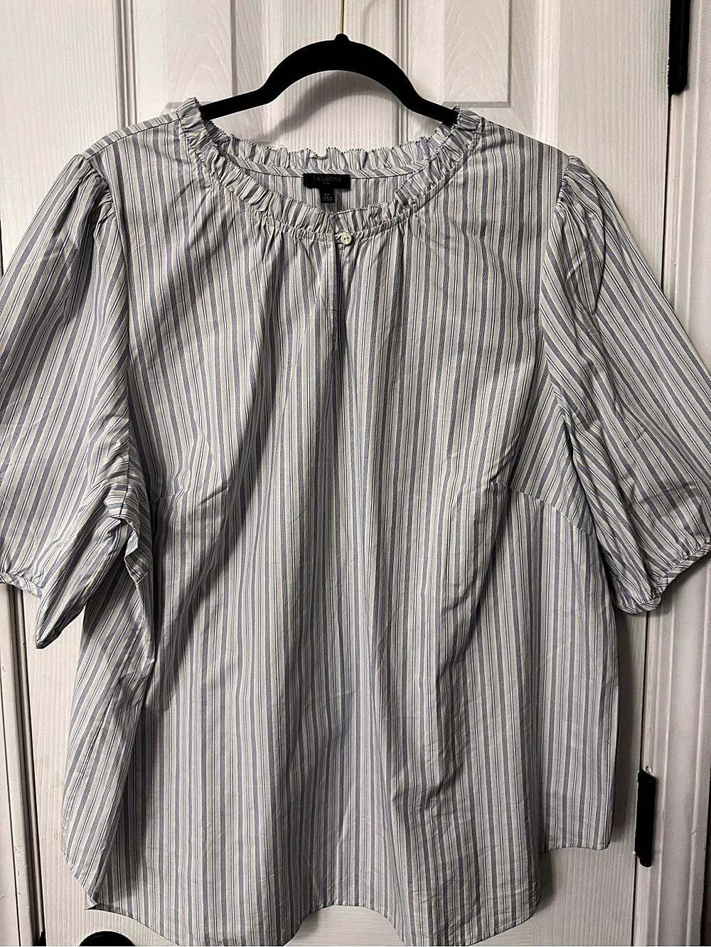 Talbots Striped Blouse in Blue & White Size 2X New without tags